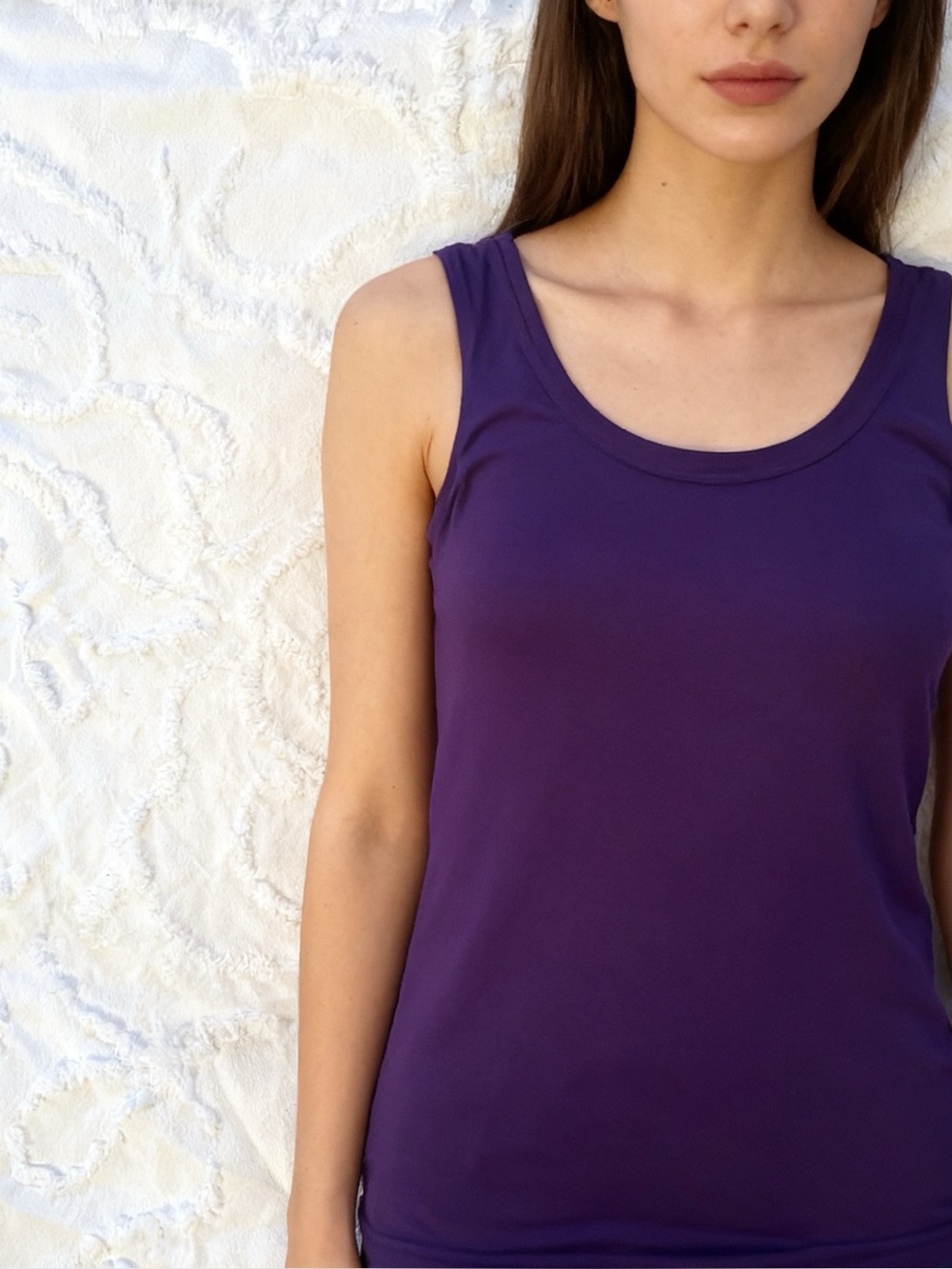 Women's Purple Scoop Neck Tank Top